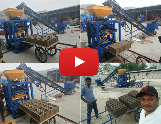 working video of QT4-24 concrete block making machine